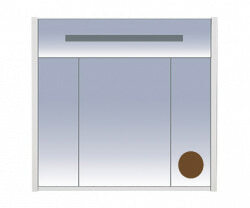 Шкаф-зеркало 85 см, коричневый зеркальный, Misty Джулия 85 Л-Джу04085-1410