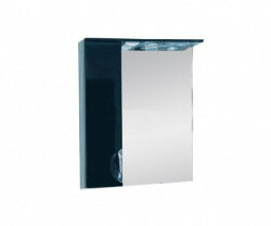 Шкаф-зеркало 55 см, черная пленка, левый, Misty Жасмин 55 L П-Жас02055-022СвЛ