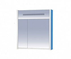 Шкаф-зеркало 65 см, синий зеркальный, Misty Джулия 65 Л-Джу04065-1110