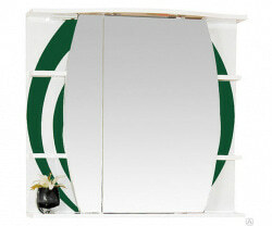 Шкаф-зеркало 80 см, зеленый, левый, Misty Каролина 80 L П-Крл02080-285СвЛ