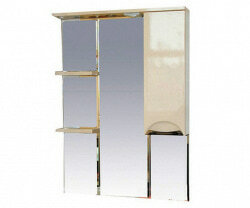 Шкаф-зеркало 75 см, бежевая эмаль, правый, Misty Жасмин 75 R П-Жас02075-031СвП