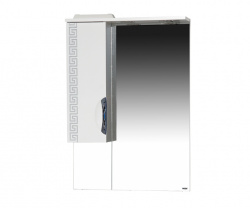 Шкаф-зеркало 80 см, белый/серебряная патина, левый, Misty Престиж 80 L Э-Прсж02080-014ЛСбп