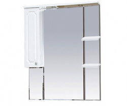 Шкаф-зеркало 85 см, белый металлик, левый, Misty Александра 85 L П-Але04085-352СвЛ