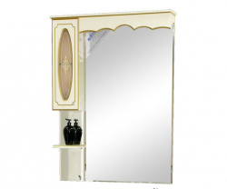 Шкаф-зеркало 90 см, бежевая патина, левый, Misty Монако 90 L Л-Мнк02090-033Л
