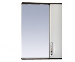 Шкаф-зеркало 65 см, белый/венге, правый, Misty Франко 65 R П-Фра04065-252СвП