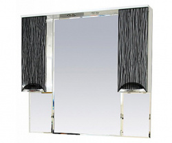 Шкаф-зеркало 105 см, бело-черная пленка, Misty Лорд 105 П-Лрд04105-232Св