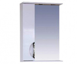 Шкаф-зеркало 55 см, белая эмаль, левый, Misty Жасмин 55 L П-Жас02055-011СвЛ