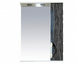 Шкаф-зеркало 55 см, белый/черный, правый, Misty Лорд 55 R П-Лрд04055-232СвП
