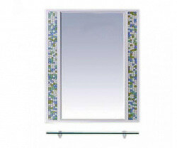 Зеркало 60 см, бело-голубая мозаика, Misty Жемчужина 60 П-Жем03060-328