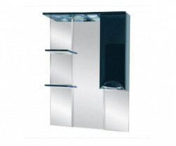 Шкаф-зеркало 75 см, черная пленка, правый, Misty Жасмин 75 R П-Жас02075-022СвП