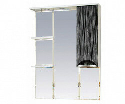 Шкаф-зеркало 85 см, бело-черный, правый, Misty Лорд 85 R П-Лрд04085-232СвП