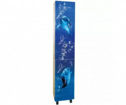 Шкаф-пенал, синий, левый, Misty Дельфин 35 L П-Дел05035-221БкЛ