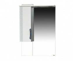 Шкаф-зеркало 60 см, белый/серебряная патина, левый, Misty Престиж 60 L Э-Прсж02060-014ЛСбп