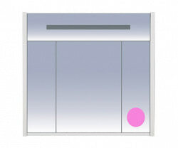 Шкаф-зеркало 90 см, розовый зеркальный, Misty Джулия 90 Л-Джу04090-1210