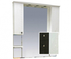 Шкаф-зеркало 105 см, белый/венге, Misty Олимпия 105 П-Оли02105-252
