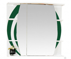 Шкаф-зеркало 70 см, зеленый, левый, Misty Каролина 70 L П-Крл02070-285СвЛ