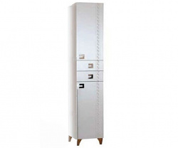 Шкаф-пенал, белый фактурный, правый, Misty Олимпия 35 R П-Оли05035-012П