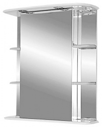 Шкаф-зеркало 65 см, белый, правый, Misty Магнолия 65 R Э-Маг04065-01СвП