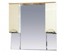 Шкаф-зеркало 95 см, бежевая эмаль, Misty Жасмин 95 П-Жас02095-031Св