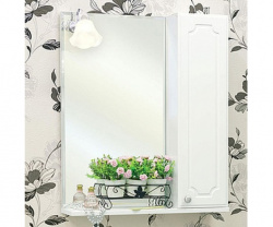 Шкаф-зеркало 60 см, белый, правый, Sanflor Ксения 60 R