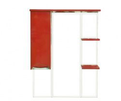 Шкаф-зеркало 75 см, красная эмаль, левый, Misty Жасмин 75 L П-Жас02075-041СвЛ