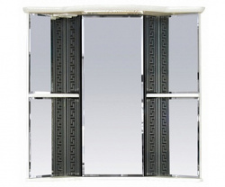 Шкаф-зеркало 60 см, белый/венге, левый, угловой, Misty Олимпия 60 L П-Оли02060-252УгЛ