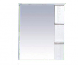 Шкаф-зеркало 75 см, белый фактурный, правый, Misty Олимпия 75 R П-Оли02075-012П