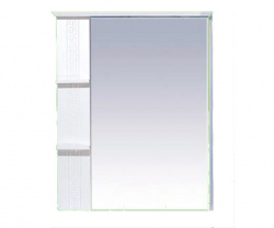 Шкаф-зеркало 75 см, белый фактурный, левый, Misty Олимпия 75 L П-Оли02075-012Л