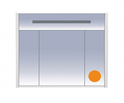 Шкаф-зеркало 85 см, оранжевый зеркальный, Misty Джулия 85 Л-Джу04085-1310