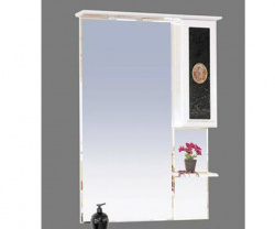 Шкаф-зеркало 90 см, белый/черный, правый, Misty Леонардо 90 R Л-Лео04090-235П