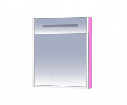 Шкаф-зеркало 75 см, розовый зеркальный, Misty Джулия 75 Л-Джу04075-1210
