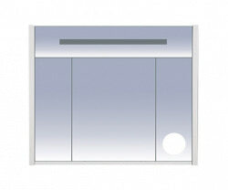 Шкаф-зеркало 90 см, белый зеркальный, Misty Джулия 90 Л-Джу04090-0110
