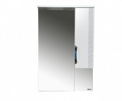 Шкаф-зеркало 70 см, белый/серебряная патина, правый, Misty Престиж 70 R Э-Прсж02070-014ПСбп