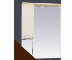 Шкаф-зеркало 65 см, коричневая эмаль, левый, Misty Жасмин 65 L П-Жас02065-141СвЛ