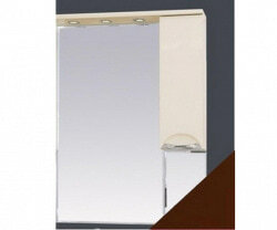 Шкаф-зеркало 65 см, коричневая эмаль, правый, Misty Жасмин 65 R П-Жас02065-141СвП