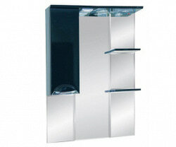 Шкаф-зеркало 75 см, черная пленка, левый, Misty Жасмин 75 L П-Жас02075-022СвЛ