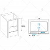 Шторка на ванну 150 см, стекло прозрачное, RGW Screens SC-60 01116015-11