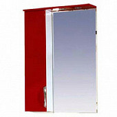 Шкаф-зеркало 55 см, красная пленка, левый, Misty Жасмин 55 L П-Жас02055-042СвЛ