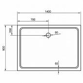 Душевой поддон 140х90 см Cezares TRAY-M-AH-140/90-35-W