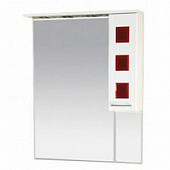 Шкаф-зеркало 70 см, белый/красный, правый, Misty Кармен 70 R П-Крм04070-2615П
