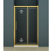 Душевая дверь в нишу 150 см, профиль золото Cezares RETRO-BF-11-30+120-CP-G