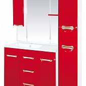 Шкаф-зеркало 90 см, красный, левый, Misty Кристи 90 L П-Кри02090-041СвЛ