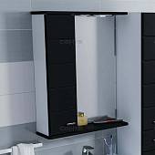 Шкаф-зеркало 60 см, черный, левый, СаНта Омега L 107011