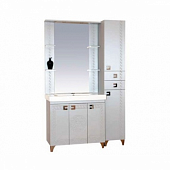 Комплект мебели прямой 75 см, белая фактурная, Misty Олимпия 75 П-Оли01075-012Пр-K