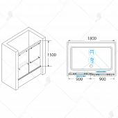 Шторка на ванну 180 см, стекло прозрачное, RGW Screens SC-66 01116618-11