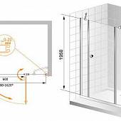 Душевая дверь в нишу 160 см, профиль хром, Cezares ELENA-B-13-40+60/60-C-Cr
