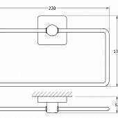 Держатель полотенца прямоугольный 22 см Ellux Avantgarde AVA 015