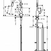 Смеситель для кухни 219 мм, выдвижной излив Hansgrohe M429-H180 71801000