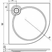 Душевой поддон 100х100 см, терракот, Cezares TRAY-S-R-100-550-56-TR