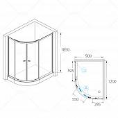 Душевой уголок 90х120 см, стекло прозрачное, RGW Classic CL-61 04096192-11